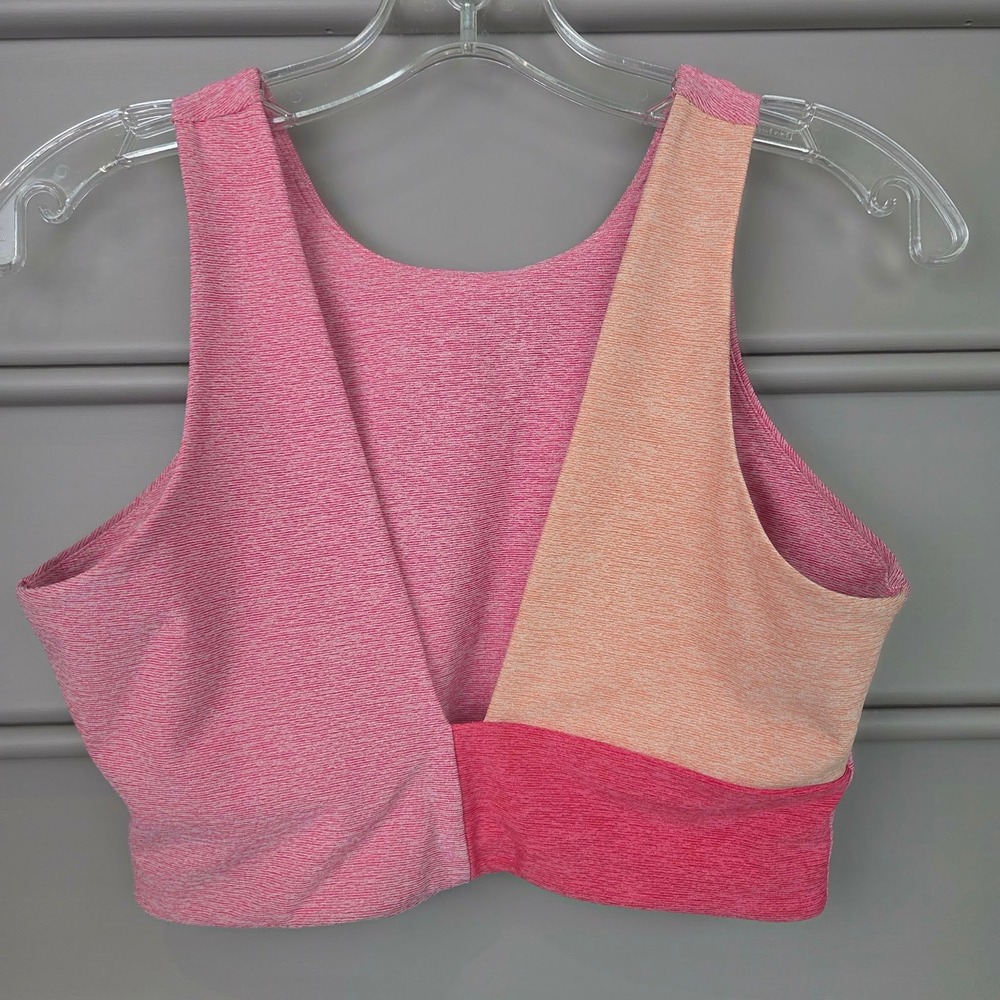 Outdoor Voices Venus Pink Heathered Colorblock Crop Tank Top Bra Womens Medium